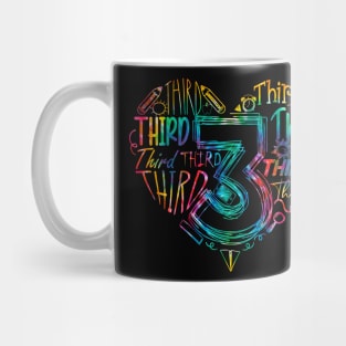 Tie Dye 3rd Grade Typography Team Third Grade Teacher Mug